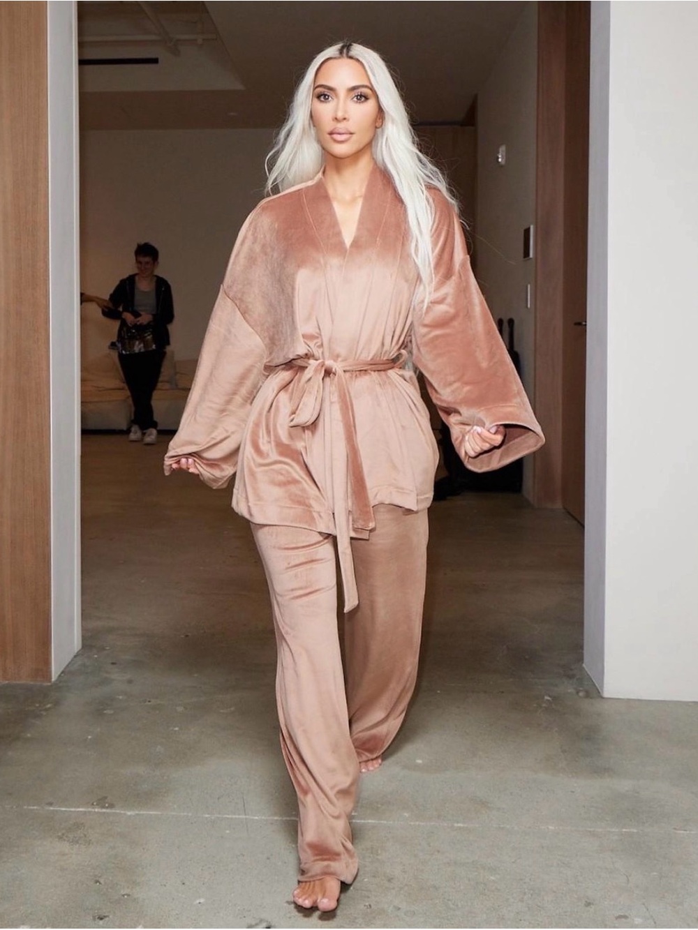 SKIMS SET - velour wrap robe & matching jacket